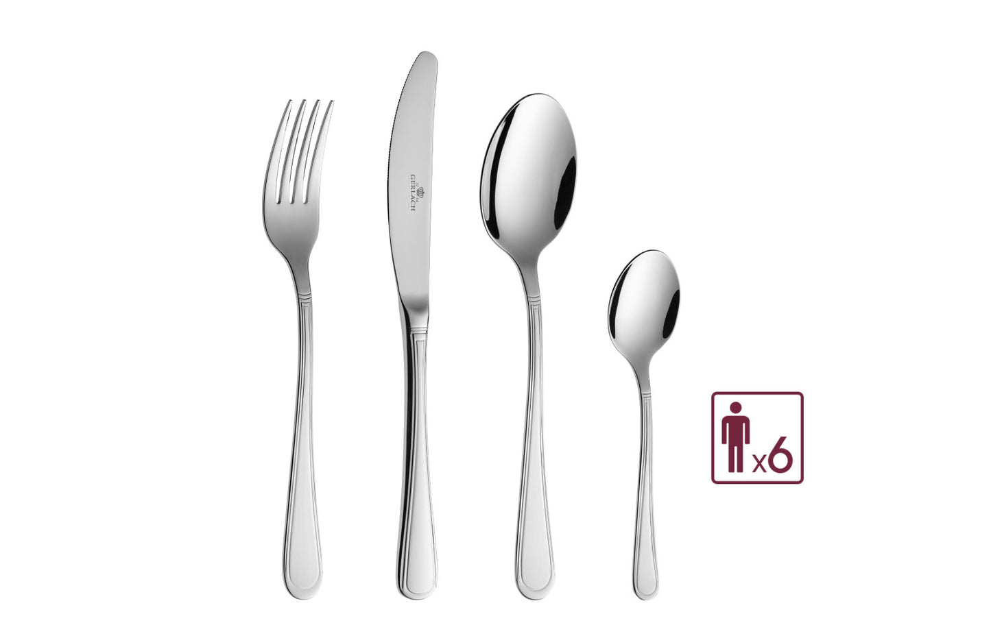 Set of 24 pieces of ANTICA cutlery with a polished finish