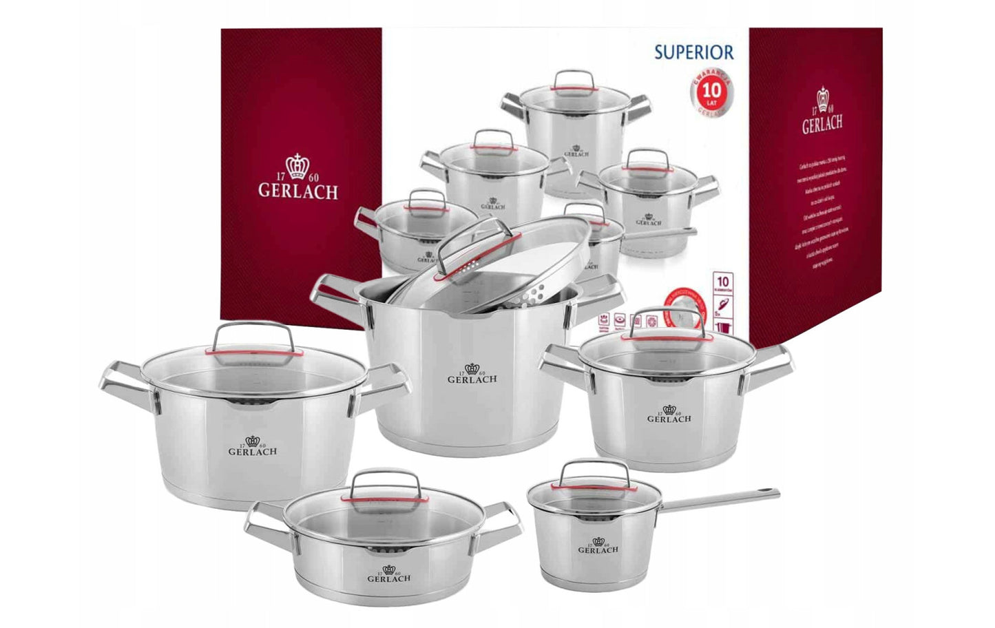 SUPERIOR 5-Piece Pot Set w Lids