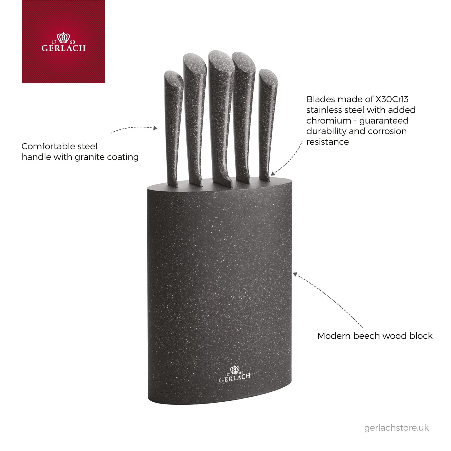 GRANITEX knife set in a block