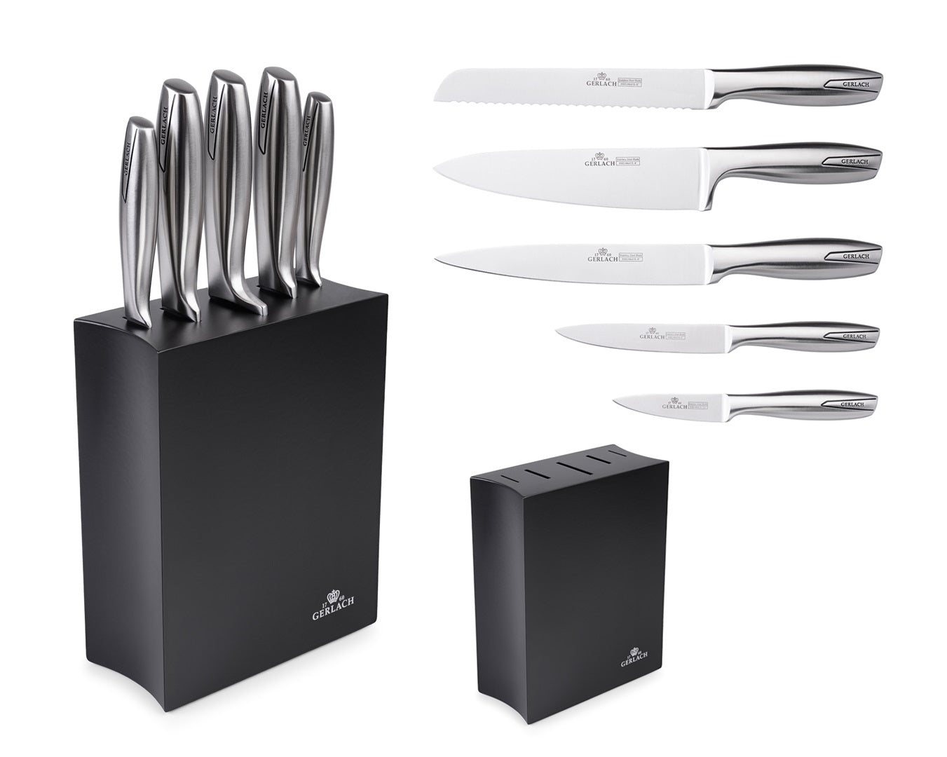 Knife set in black block MODERN