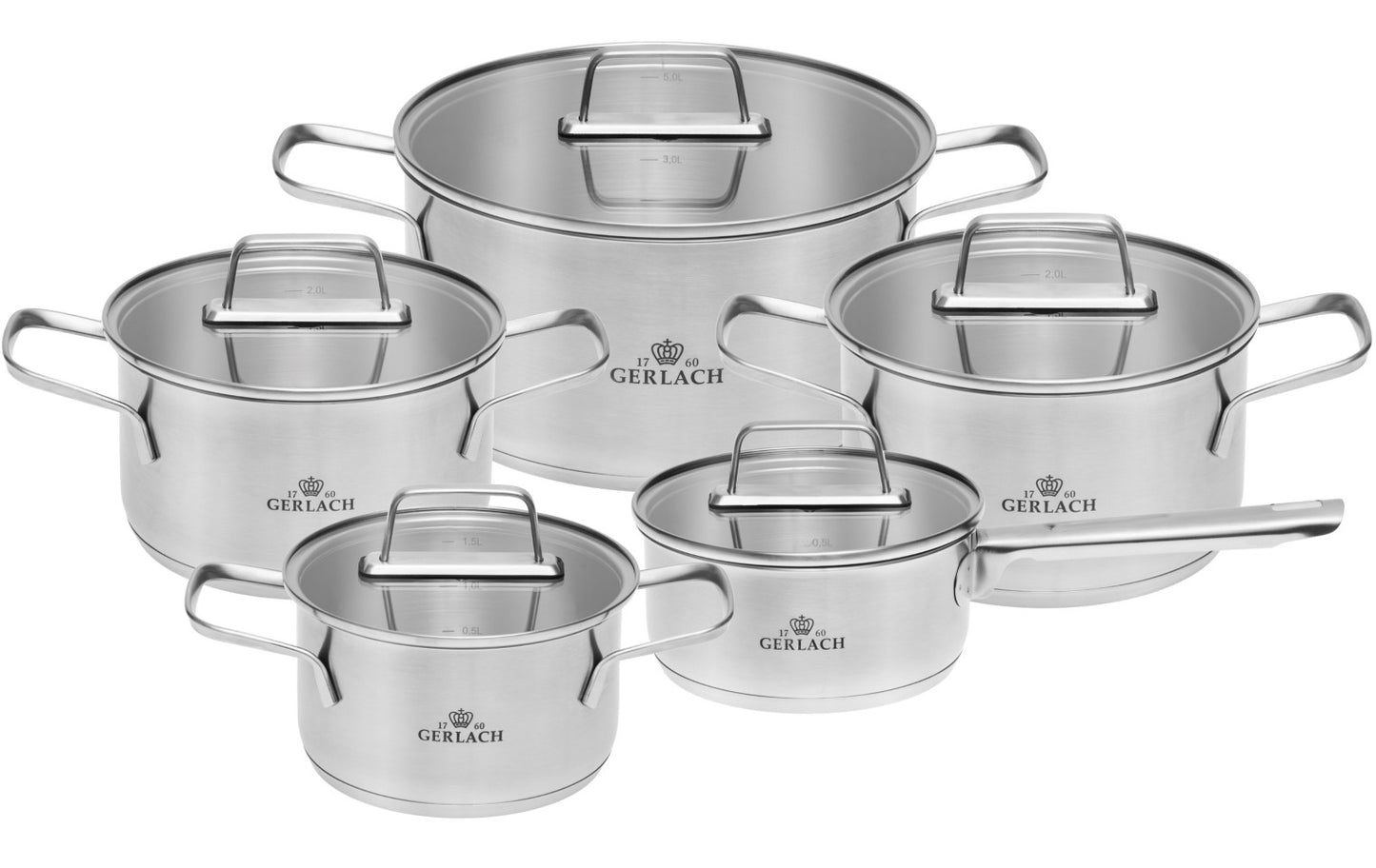 Ambiente 5-Piece Pot Set w Lids