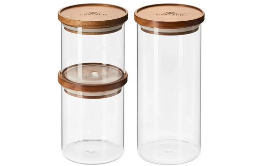 Set of airtight glass containers Country 3 pieces