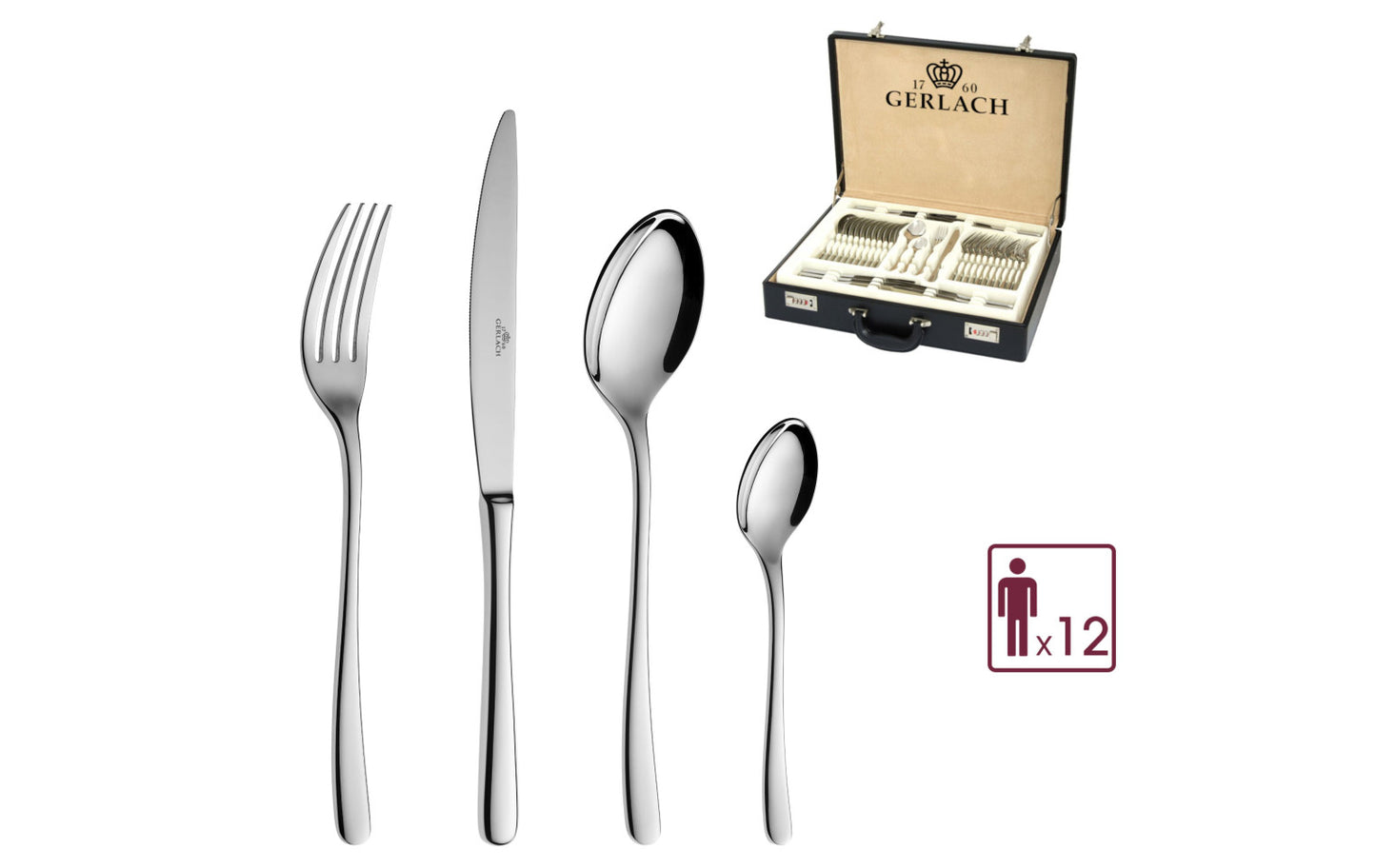 MUZA CUTLERY 68 PCS CASE FOR 12 PEOPLE