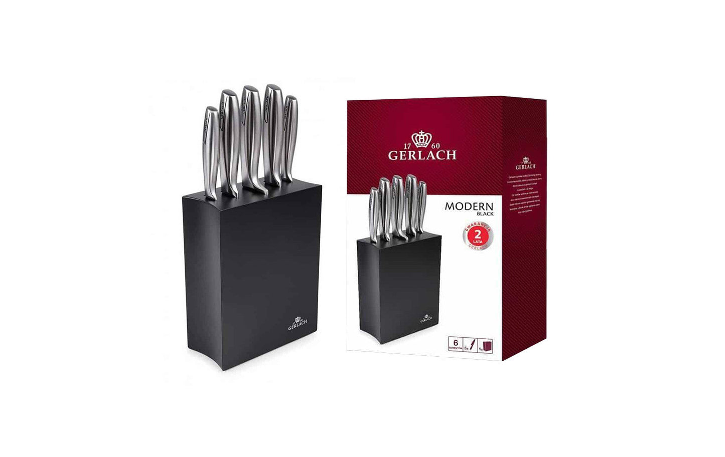 Knife set in black block MODERN