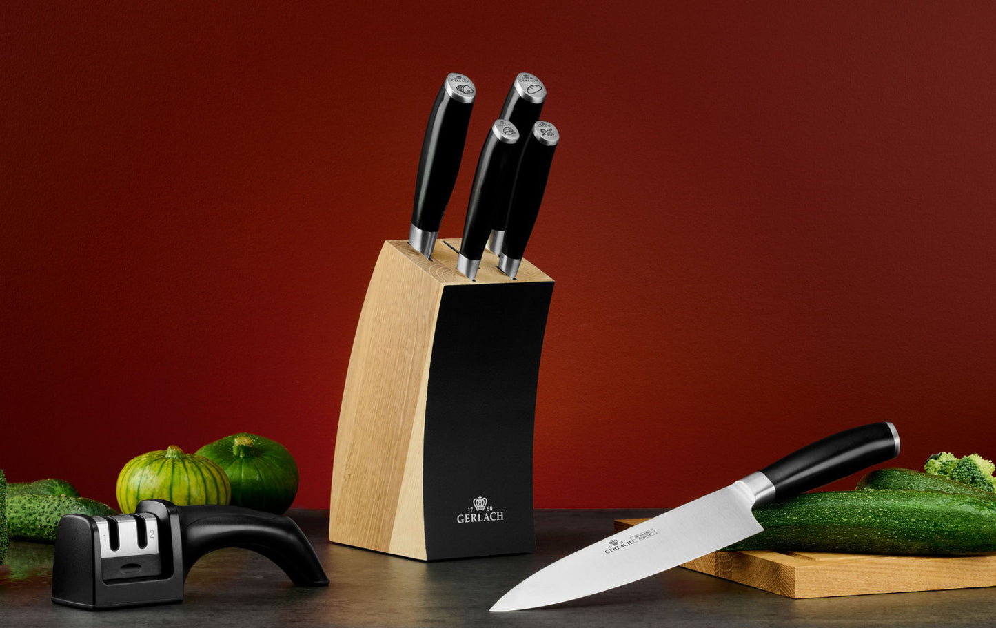 DECO BLACK Knife Set in Block