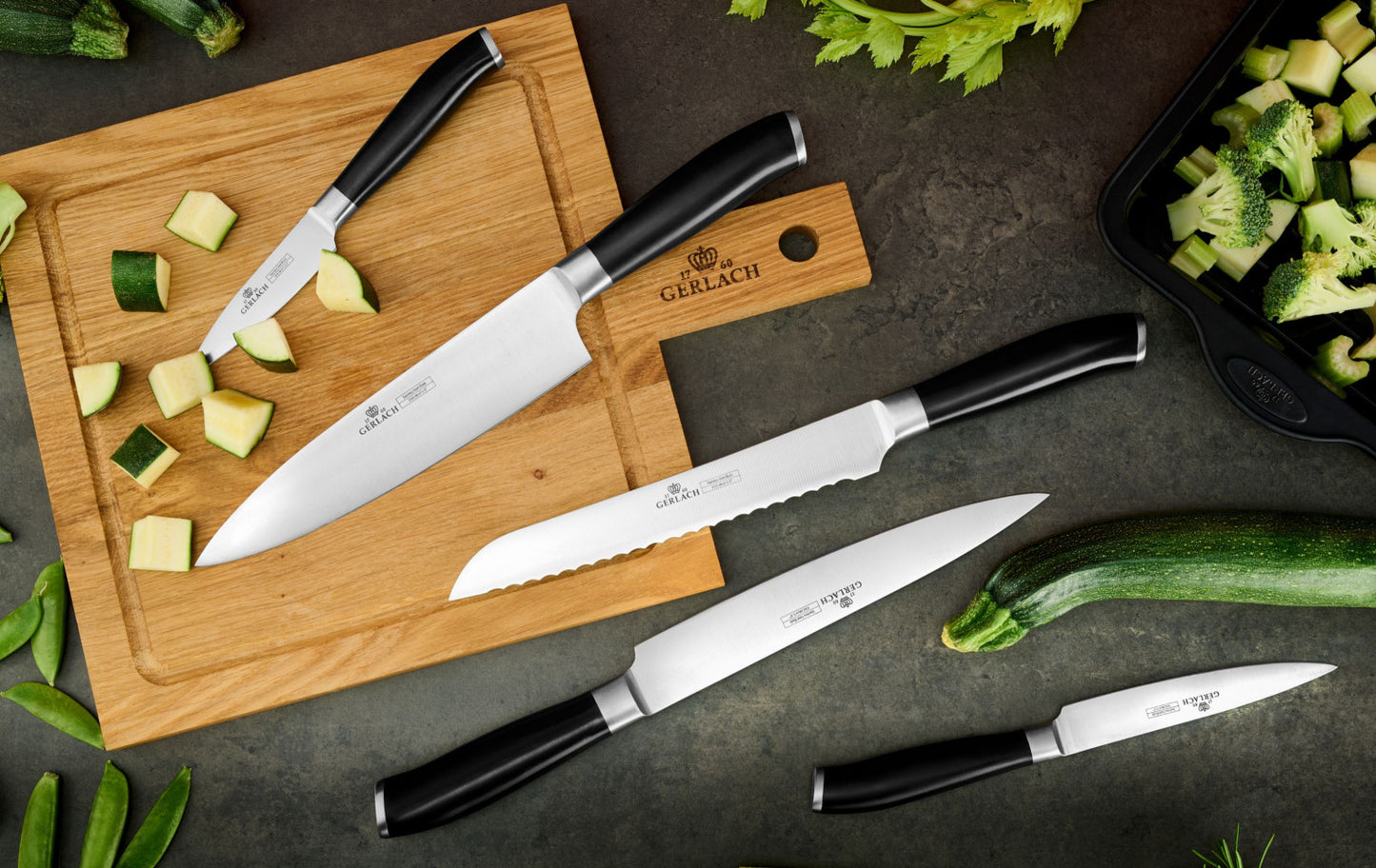 DECO BLACK Knife Set in Block