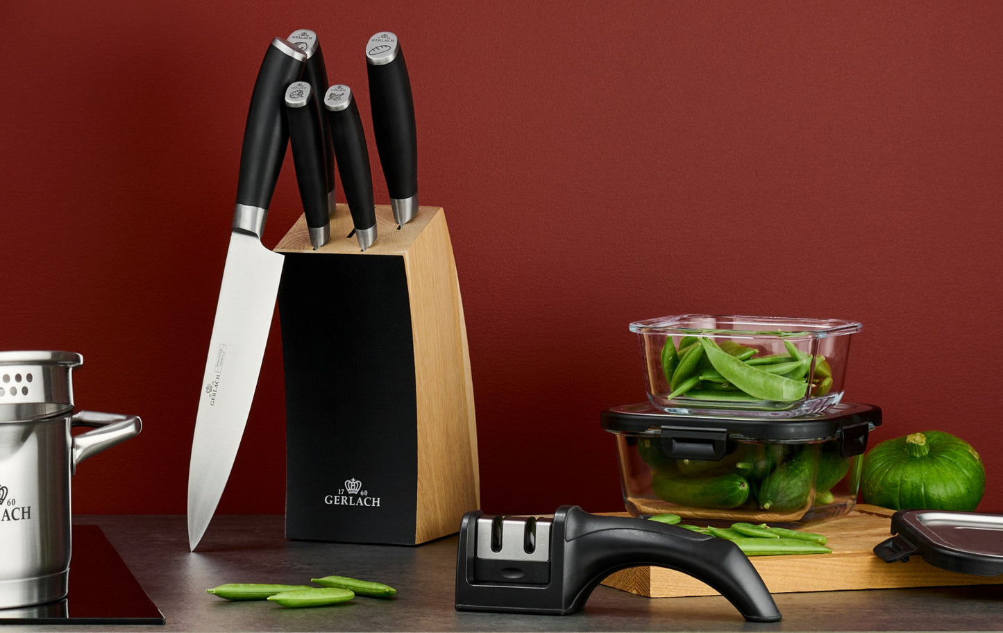 DECO BLACK Knife Set in Block