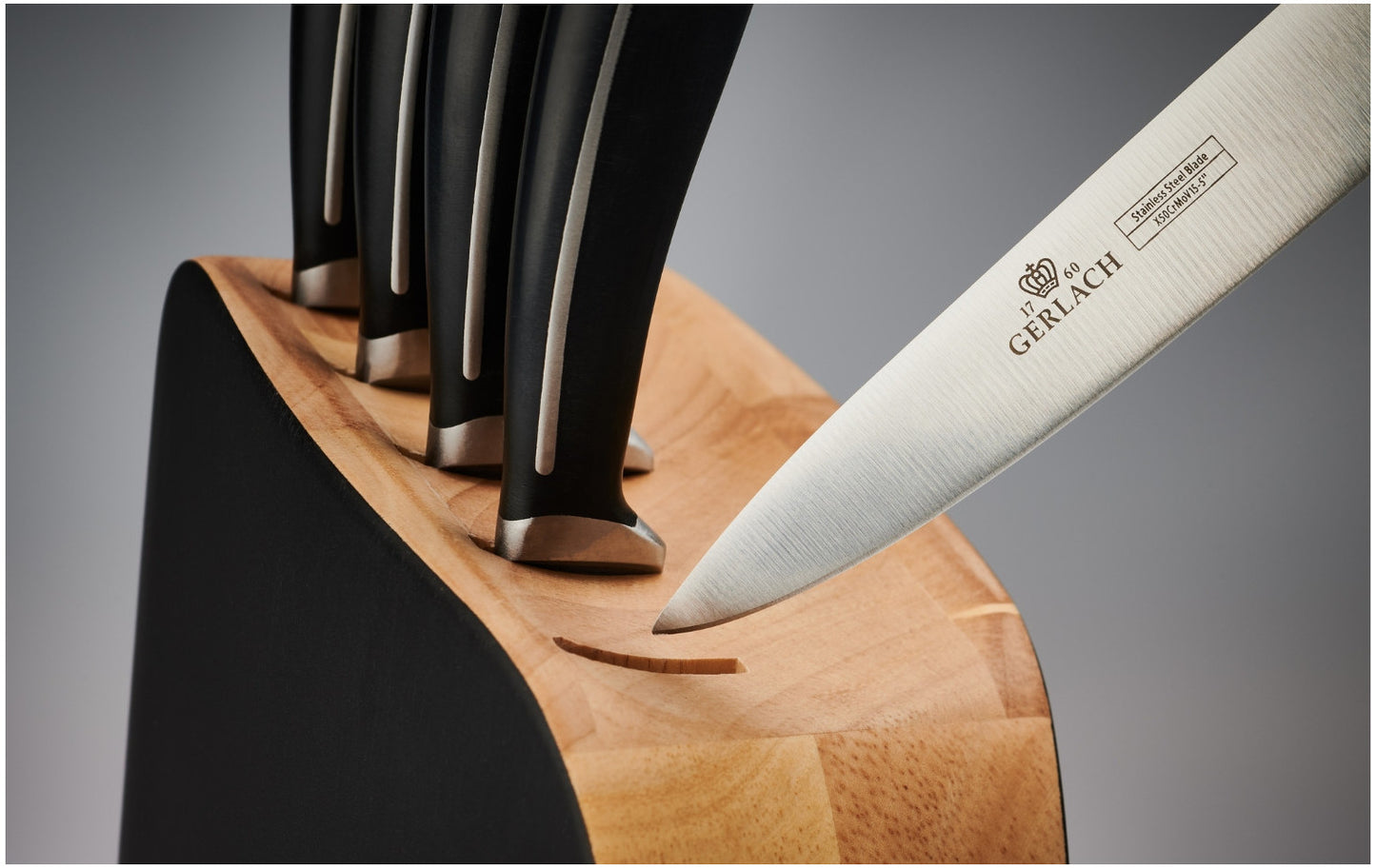 Professional Chef Knife Set "LOFT", 5 Pieces, with Block and Gift Box